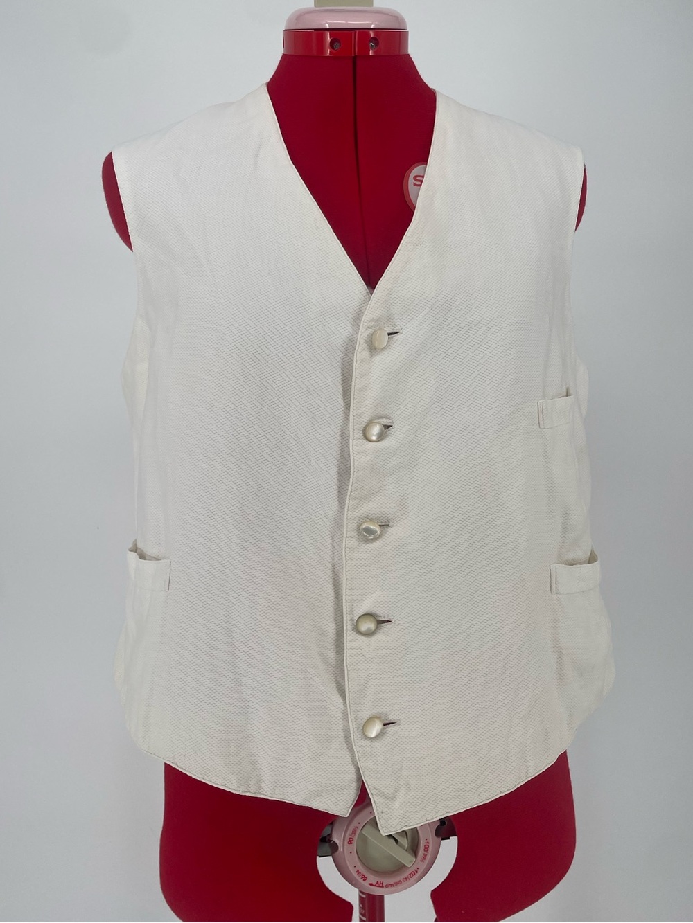 Antique White Classic Waistcoat Vest Victorian / Edwardian Early Vintage Piece